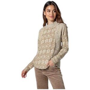 North River Apparel Jacquard French Terry Cowl Neck Sweater, Size M